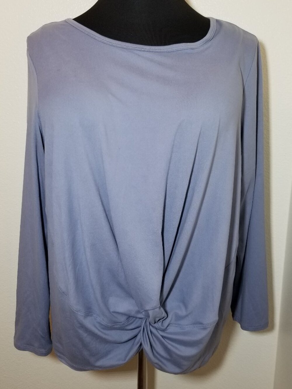 Velocity Womens 1X Slate Blue Super Soft Long Sleeve Top‎ Active Loungewear NWT